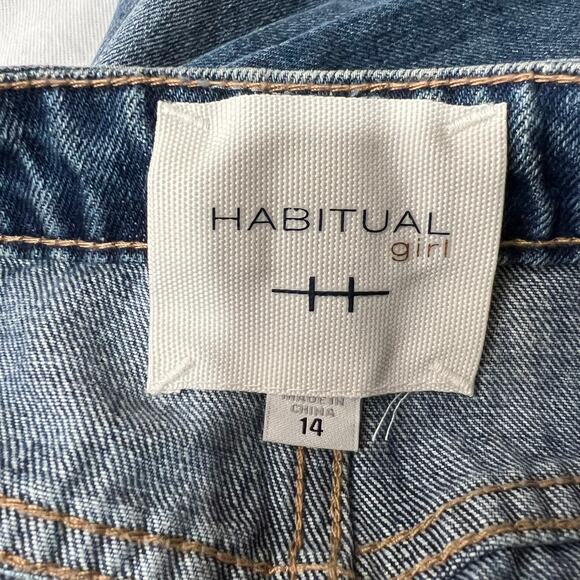 Habitual Girl Distressed Jean Mini Big Girl Size 14 Denim High Lo Skirt NWT - Picture 4 of 6